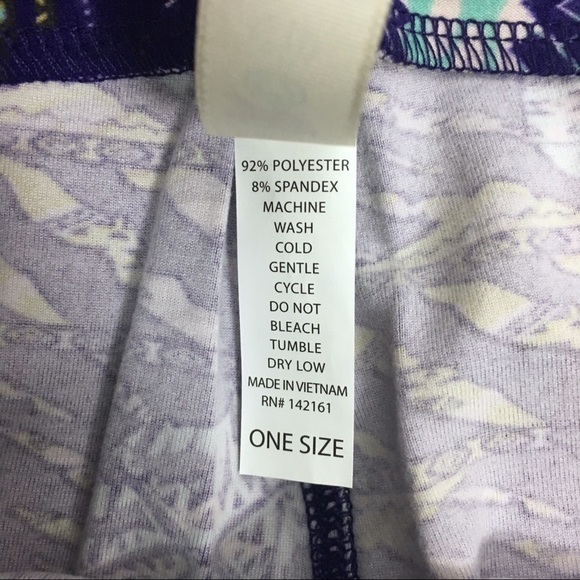 LULAROE Leggings Aztec Tribal Southwestern Boho OS One Size Purple Blue White - Picture 7 of 9